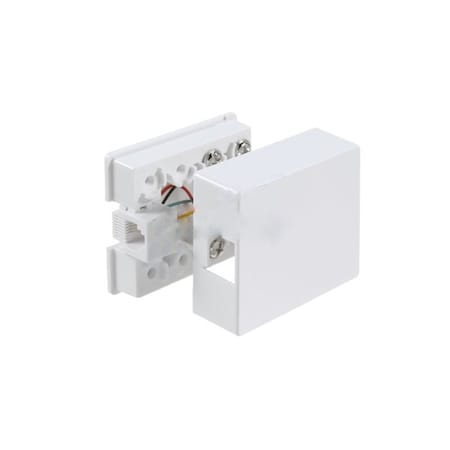 Rectangle White Phone Jack With Wiring Block Plastic